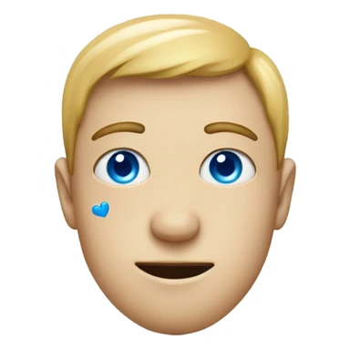 Heart eyes with blue hearts for eyes sticker