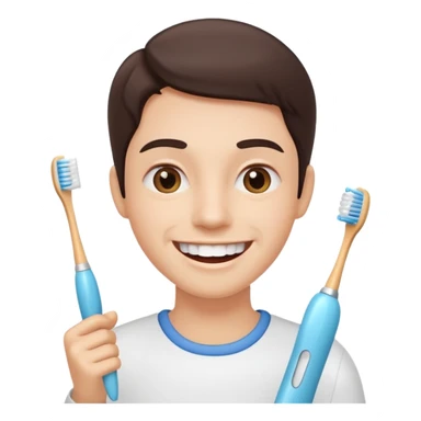 toothbrush next to a bright smile sticker