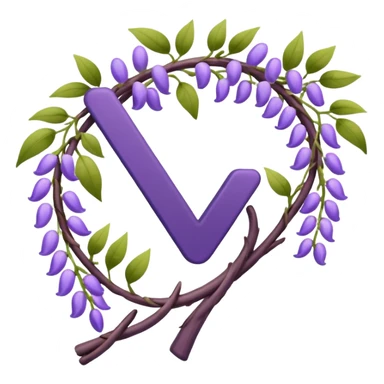 emoji check mark made out of wisteria vine sticker