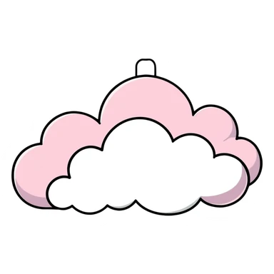 A cute cloud shape formed by pink and white flowers sticker