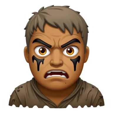 Rahjeed covered in dirty chunky mud angry sticker