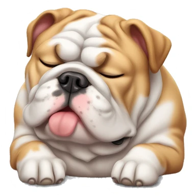 English Bulldog fat sleeping sticker