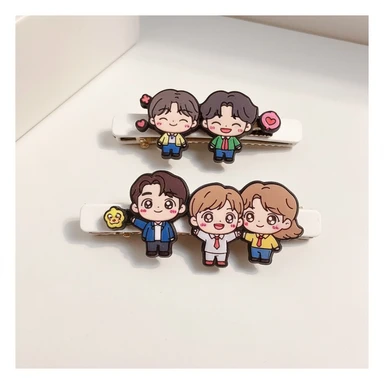 kpop friendship hair clip, cute, expressive, minimal sticker