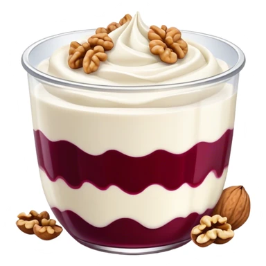 Skyr with berries sauce and peeled walnuts sticker