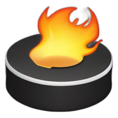 hockey puck in fire sticker