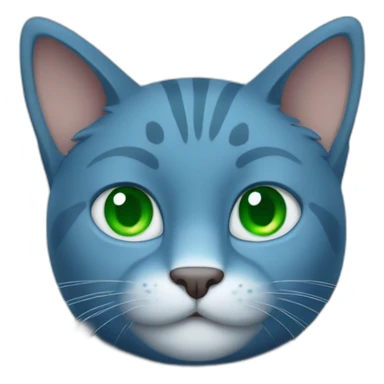 blue cat with green eyes thumbs up sticker