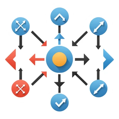 block diagram with arrows connecting shapes sticker