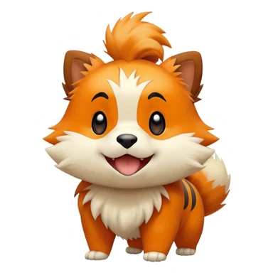 Growlithe Pokémon happy face sticker