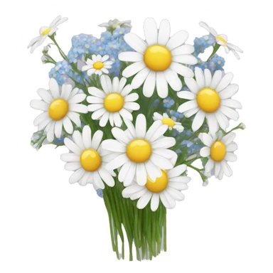 daisy and babies breath bouquet  sticker
