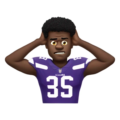 Lamar Jackson hands on his head  sticker