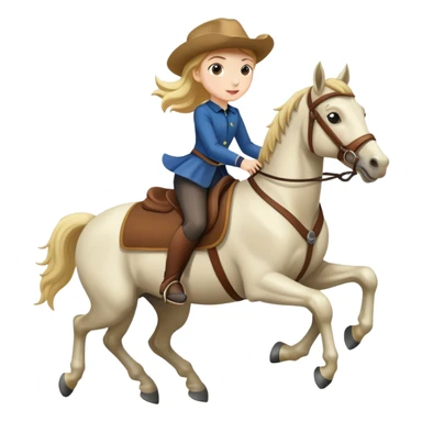 Girl riding horse  sticker
