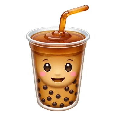 brown sugar boba in small cup  sticker
