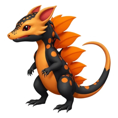 Magmatic furry spotted Salandit-Noibat-Litten-Hybrid (Full body) sticker