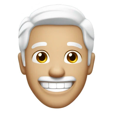 A man with white hair and white clothes laughing sticker