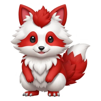 Cute cool white red animal hybrid Fakemon full body sticker