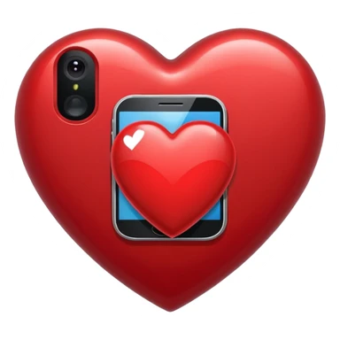 heart with a smartphone motif sticker