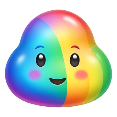Cute glowing rainbow blob thing sticker