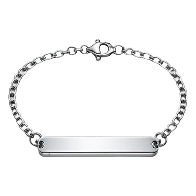 Horizontal silver bar bracelet with chain  sticker