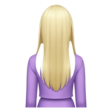 back view of a person, blonde with long straight hair, wearing pastel purple clothes, variation 2 sticker