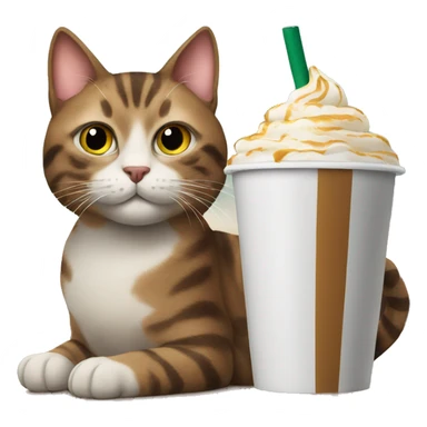 Cat with Starbucks cup sticker