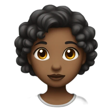 black cute blushy girl sticker