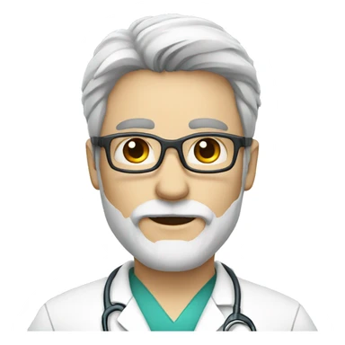 a man doctor white skin with a dark beard sticker