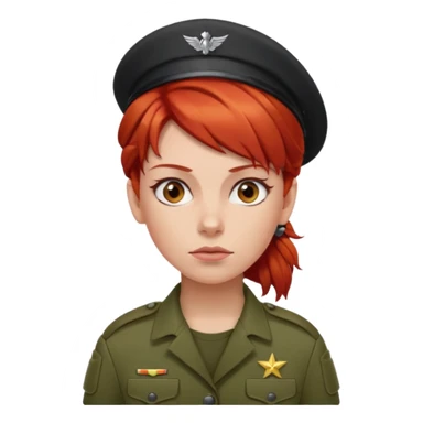 woman soldier with red hair clip sticker