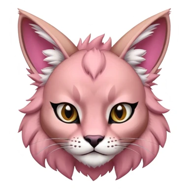 A pink lynx-caracal-fakemon-creature-hybrid sticker