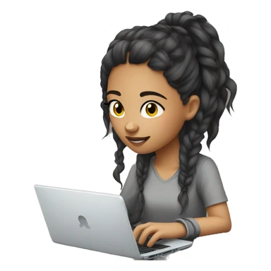a gamer girl (light skin)playing on computer  sticker