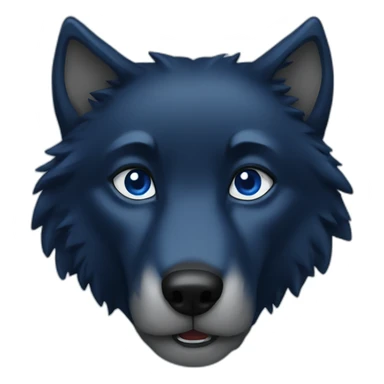 Black wolf with navy blue eyes sticker