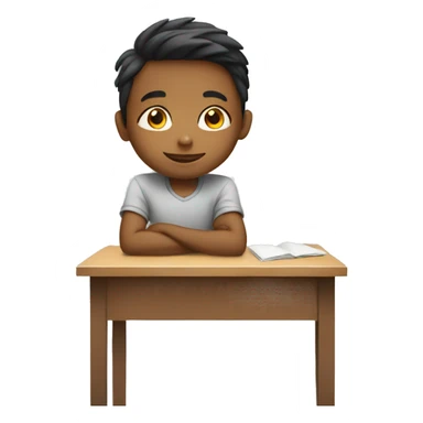 kid sitting on desk sticker