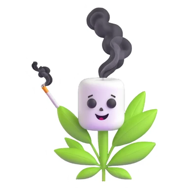 marshmallow OG character smoking weed sticker