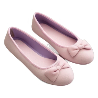Chaussons ballerines isotoner avec noeud pour femme en tissu semelle du dessous en cuir  sticker