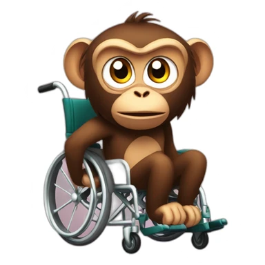 Very angry monkey small ferocious rollins eyes rides really cute wheelchair sticker