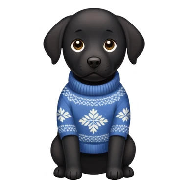 Schwarzer Laprador Hund mit Pulli an sticker