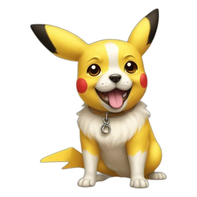Pikachu sur chien sticker