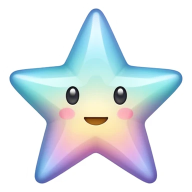 Pastel whitish shiny glossy smooth Star  sticker