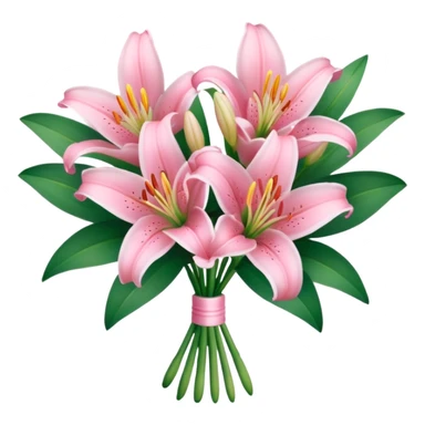 bouquet of baby pink lilies sticker