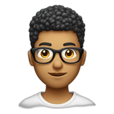 Garçon cheveux bouclés avec un taper et des lunette de sport streetwear sticker