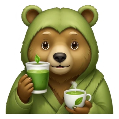 Bär hält matcha in der hand sticker