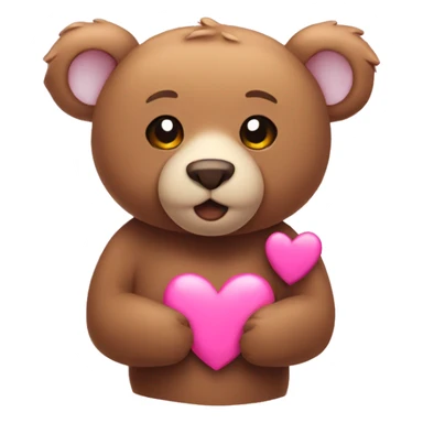 Bear with pink hearts sticker