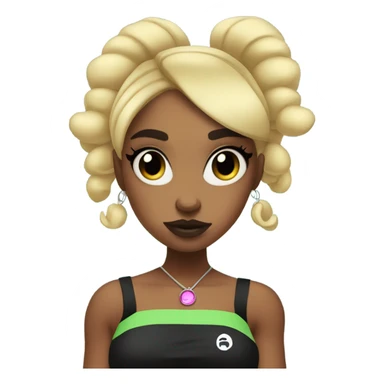 Blonde powerpuff girl with septum piercing sticker