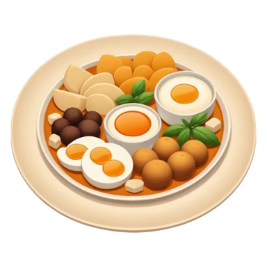 Homemade dishes on a plate, warm cozy colors, simple shapes, flat design, high contrast, friendly and inviting. sticker