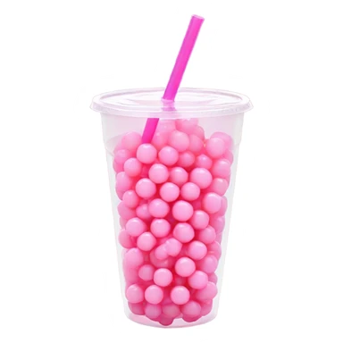 Pink boba sticker