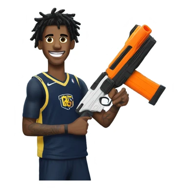 Ja morant with a nerf gun sticker