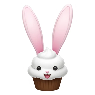 Easter white light pink cupcake bunny ears sticker