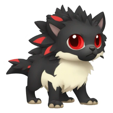 cool edgy black punk red animal hybrid Fakemon full body sticker