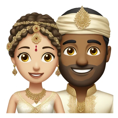 indian groom with white skinned blue eyes bride sticker