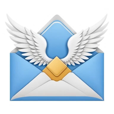 Envelope with wings sticker