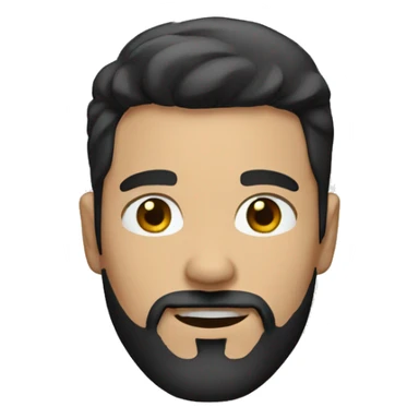 white Man with short black hair and goatee beard sticker